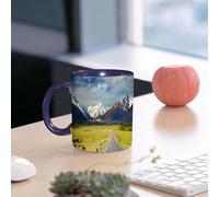 EMCLKS Tazze colazione,Durevole,Tazze Caffe e The 330ml,Idee Regalo Regali Natale,Mug per Lavastoviglie e Microonde,La scena curativa della strada aperta e delle montagne innevate