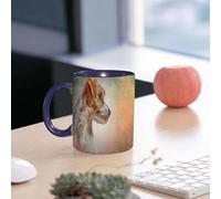 EMCLKS Tazze colazione,Durevole,Tazze Caffe e The 330ml,Idee Regalo Regali Natale,Mug per Lavastoviglie e Microonde,Disegno di un cane Jack Russell Terrier, ritratto dipinto a mano, dipinto a olio su