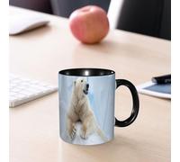 EMCLKS Tazze colazione,Durevole,Tazze Caffe e The 330ml,Idee Regalo Regali Natale,Mug per Lavastoviglie e Microonde,Zoo, ritratto di un grande orso polare bianco sugli artigli di ghiaccio. Antartide