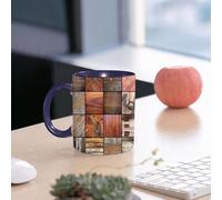 EMCLKS Tazze colazione,Durevole,Tazze Caffe e The 330ml,Idee Regalo Regali Natale,Mug per Lavastoviglie e Microonde,raccolta di dettagli su elementi architettonici in legno texture del legno