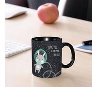 EMCLKS Tazze colazione,Durevole,Tazze Caffe e The 330ml,Idee Regalo Regali Natale,Mug per Lavastoviglie e Microonde,Ti amo fino alla luna e ritorno, illustrazione vettoriale. tico coniglietto nello s