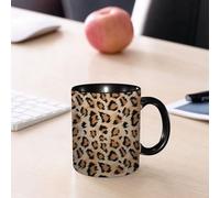 EMCLKS Tazze colazione,Durevole,Tazze Caffe e The 330ml,Idee Regalo Regali Natale,Mug per Lavastoviglie e Microonde,Motivo di ricamo senza cuciture raffigurante un leopardo selvaggio. Stampa vettoria