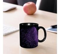 EMCLKS Tazze colazione,Durevole,Tazze Caffe e The 330ml,Idee Regalo Regali Natale,Mug per Lavastoviglie e Microonde,Rose viola, rose viola sparse, che creano una scena sognante su uno sfondo nero