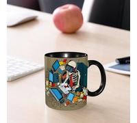 EMCLKS Tazze colazione,Durevole,Tazze Caffe e The 330ml,Idee Regalo Regali Natale,Mug per Lavastoviglie e Microonde,Illustrazione retrò in realtà virtuale di uno scheletro che lavora al computer. Hac