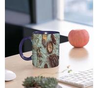 EMCLKS Tazze colazione,Durevole,Tazze Caffe e The 330ml,Idee Regalo Regali Natale,Mug per Lavastoviglie e Microonde,Bottiglia con chiave a forma di scheletro, bussola con coperchio, moneta di bronzo