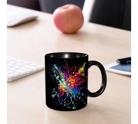EMCLKS Tazze colazione,Durevole,Tazze Caffe e The 330ml,Idee Regalo Regali Natale,Mug per Lavastoviglie e Microonde,Disegno di macchie di inchiostro colorate e luminose su sfondo nero