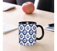 EMCLKS Tazze colazione,Durevole,Tazze Caffe e The 330ml,Idee Regalo Regali Natale,Mug per Lavastoviglie e Microonde,Motivo in vetro Lucky Blue. Sfondo senza soluzione di continuità con occhi greci