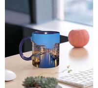 EMCLKS Tazze colazione,Durevole,Tazze Caffe e The 330ml,Idee Regalo Regali Natale,Mug per Lavastoviglie e Microonde,Canal Grande a Venezia nessuno la sera cielo azzurro limpido in estate in Italia