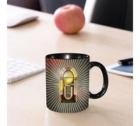 EMCLKS Tazze colazione,Durevole,Tazze Caffe e The 330ml,Idee Regalo Regali Natale,Mug per Lavastoviglie e Microonde,Jukebox, tela ispirata alle pin-up vintage degli anni '50