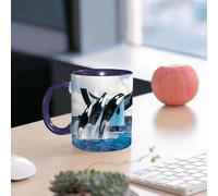 EMCLKS Tazze colazione,Durevole,Tazze Caffe e The 330ml,Idee Regalo Regali Natale,Mug per Lavastoviglie e Microonde,Balena Animali marini Orcinus Orca Parco marino Leap Water