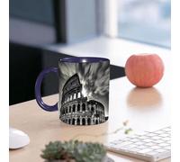 EMCLKS Tazze colazione,Durevole,Tazze Caffe e The 330ml,Idee Regalo Regali Natale,Mug per Lavastoviglie e Microonde,Il Colosseo romano bianco e nero con il suo intreccio di luci e ombre