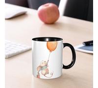 EMCLKS Tazze colazione,Durevole,Tazze Caffe e The 330ml,Idee Regalo Regali Natale,Mug per Lavastoviglie e Microonde,Ratto, un tico topo che porta un regalo sotto un palloncino