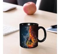 EMCLKS Tazze colazione,Durevole,Tazze Caffe e The 330ml,Idee Regalo Regali Natale,Mug per Lavastoviglie e Microonde,Chitarra acustica nel fuoco e nell'acqua. Illustrazione della chitarra acustica in