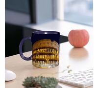 EMCLKS Tazze colazione,Durevole,Tazze Caffe e The 330ml,Idee Regalo Regali Natale,Mug per Lavastoviglie e Microonde,Colosseo di notte, mantello romano sotto le luci, maestosa cupola nel cielo notturn