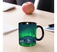 EMCLKS Tazze colazione,Durevole,Tazze Caffe e The 330ml,Idee Regalo Regali Natale,Mug per Lavastoviglie e Microonde,Aurora, il lago ghiacciato dalla luce verde nel regno segreto della notte polare