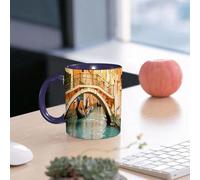EMCLKS Tazze colazione,Durevole,Tazze Caffe e The 330ml,Idee Regalo Regali Natale,Mug per Lavastoviglie e Microonde,Gondole sul canale di Venezia, Italia