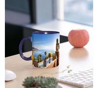 EMCLKS Tazze colazione,Durevole,Tazze Caffe e The 330ml,Idee Regalo Regali Natale,Mug per Lavastoviglie e Microonde,La splendida vista della costa di Taormina, Sicilia, Italia