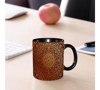 EMCLKS Tazze colazione,Durevole,Tazze Caffe e The 330ml,Idee Regalo Regali Natale,Mug per Lavastoviglie e Microonde,Marrone, antica opera d'arte araba, mandala orientale ispirato all'ornamento rotond