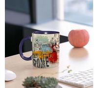 EMCLKS Tazze colazione,Durevole,Tazze Caffe e The 330ml,Idee Regalo Regali Natale,Mug per Lavastoviglie e Microonde,Collage di monumenti di Roma, graffiti urbani del Colosseo e statue