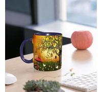 EMCLKS Tazze colazione,Durevole,Tazze Caffe e The 330ml,Idee Regalo Regali Natale,Mug per Lavastoviglie e Microonde,Decorazione fantasy, foresta delle meraviglie con fate, farfalle ed elfi