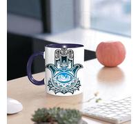 EMCLKS Tazze colazione,Durevole,Tazze Caffe e The 330ml,Idee Regalo Regali Natale,Mug per Lavastoviglie e Microonde,Hamsa, l'occhio del maligno nella mano di Fatima Icona di protezione esoterica