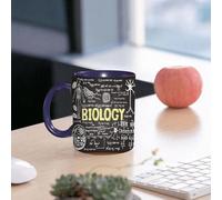 EMCLKS Tazze colazione,Durevole,Tazze Caffe e The 330ml,Idee Regalo Regali Natale,Mug per Lavastoviglie e Microonde,Biologia disegnata a mano sulla lavagna.