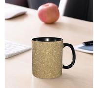 EMCLKS Tazze colazione,Durevole,Tazze Caffe e The 330ml,Idee Regalo Regali Natale,Mug per Lavastoviglie e Microonde,Texture scintillante di glitter dorati, motivo denso di glitter dorati