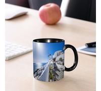 EMCLKS Tazze colazione,Durevole,Tazze Caffe e The 330ml,Idee Regalo Regali Natale,Mug per Lavastoviglie e Microonde,Santorini, la città insulare segreta blu e bianca nel Mar Egeo
