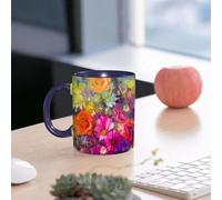 EMCLKS Tazze colazione,Durevole,Tazze Caffe e The 330ml,Idee Regalo Regali Natale,Mug per Lavastoviglie e Microonde,Fiori, bouquet vivace con margherite, ultra