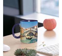 EMCLKS Tazze colazione,Durevole,Tazze Caffe e The 330ml,Idee Regalo Regali Natale,Mug per Lavastoviglie e Microonde,Gondola vicino al Ponte di Rialto a Venezia, Italia