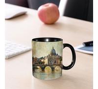 EMCLKS Tazze colazione,Durevole,Tazze Caffe e The 330ml,Idee Regalo Regali Natale,Mug per Lavastoviglie e Microonde,Italiano San Pietro Roma Stile retrò Vintage Viaggio Vacanza Famoso Italia Paesaggi