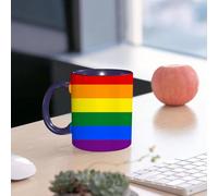 EMCLKS Tazze colazione,Durevole,Tazze Caffe e The 330ml,Idee Regalo Regali Natale,Mug per Lavastoviglie e Microonde,bandiera arcobaleno colorata dell'orgoglio gay arte vettoriale