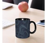 EMCLKS Tazze colazione,Durevole,Tazze Caffe e The 330ml,Idee Regalo Regali Natale,Mug per Lavastoviglie e Microonde,Sfondo delle curve di livello della mappa topografica