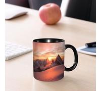 EMCLKS Tazze colazione,Durevole,Tazze Caffe e The 330ml,Idee Regalo Regali Natale,Mug per Lavastoviglie e Microonde,Lake Decor, alba sulle Alpi svizzere con una vista magica sul paradiso naturale del
