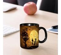 EMCLKS Tazze colazione,Durevole,Tazze Caffe e The 330ml,Idee Regalo Regali Natale,Mug per Lavastoviglie e Microonde,Castello di Halloween in una foresta mistica e spettrale. Zucca sul castello di Hal
