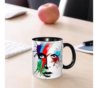 EMCLKS Tazze colazione,Durevole,Tazze Caffe e The 330ml,Idee Regalo Regali Natale,Mug per Lavastoviglie e Microonde,Gli occhi di Ziggy Stardust Expression ispirano l'opera d'arte colorata