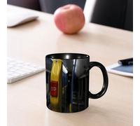 EMCLKS Tazze colazione,Durevole,Tazze Caffe e The 330ml,Idee Regalo Regali Natale,Mug per Lavastoviglie e Microonde,Il pulsante rosso di stop accanto al corrimano dell'autobus, il pulsante rosso STOP