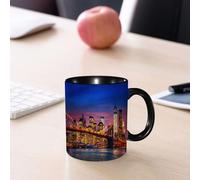 EMCLKS Tazze colazione,Durevole,Tazze Caffe e The 330ml,Idee Regalo Regali Natale,Mug per Lavastoviglie e Microonde,New York, chi non dorme mai? Riflessioni sulla fotografia