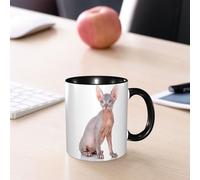 EMCLKS Tazze colazione,Durevole,Tazze Caffe e The 330ml,Idee Regalo Regali Natale,Mug per Lavastoviglie e Microonde,Specie di gatto calvo Gatto sfinge gatto nudo