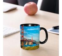 EMCLKS Tazze colazione,Durevole,Tazze Caffe e The 330ml,Idee Regalo Regali Natale,Mug per Lavastoviglie e Microonde,Golden Gate San Francisco American Management Summer Sky