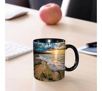 EMCLKS Tazze colazione,Durevole,Tazze Caffe e The 330ml,Idee Regalo Regali Natale,Mug per Lavastoviglie e Microonde,Paesaggio marino, superficie del mare, scogliera rocciosa, cielo meraviglioso