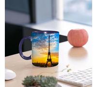 EMCLKS Tazze colazione,Durevole,Tazze Caffe e The 330ml,Idee Regalo Regali Natale,Mug per Lavastoviglie e Microonde,Torre Eiffel, vista dell'alba della capitale della Torre Eiffel