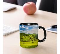 EMCLKS Tazze colazione,Durevole,Tazze Caffe e The 330ml,Idee Regalo Regali Natale,Mug per Lavastoviglie e Microonde,Toscana, Italia Luce del sole Fattoria Piantagione Fattorie Strada Pianta Verde imm