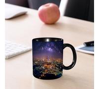 EMCLKS Tazze colazione,Durevole,Tazze Caffe e The 330ml,Idee Regalo Regali Natale,Mug per Lavastoviglie e Microonde,La scena notturna da sogno in cui le luci della città si intrecciano con le nuvole