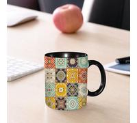 EMCLKS Tazze colazione,Durevole,Tazze Caffe e The 330ml,Idee Regalo Regali Natale,Mug per Lavastoviglie e Microonde,Decorazione turca. Mosaico di piastrelle marocchine. Ceramica spagnola. Origine etn