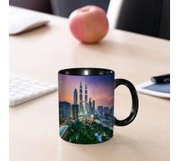 EMCLKS Tazze colazione,Durevole,Tazze Caffe e The 330ml,Idee Regalo Regali Natale,Mug per Lavastoviglie e Microonde,Kuala Lumpur, skyline della città al tramonto, punti di riferimento