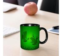 EMCLKS Tazze colazione,Durevole,Tazze Caffe e The 330ml,Idee Regalo Regali Natale,Mug per Lavastoviglie e Microonde,Decorazione animale, sagoma di ombra di rana sulla foglia di banano nella giungla t