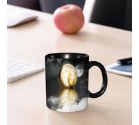 EMCLKS Tazze colazione,Durevole,Tazze Caffe e The 330ml,Idee Regalo Regali Natale,Mug per Lavastoviglie e Microonde,luna sul mare, primo piano del lago specchiostellare circondato da pianeti gemelli