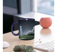 EMCLKS Tazze colazione,Durevole,Tazze Caffe e The 330ml,Idee Regalo Regali Natale,Mug per Lavastoviglie e Microonde,Disco volante, viaggio sconosciuto nel buio della notte