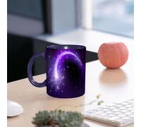 EMCLKS Tazze colazione,Durevole,Tazze Caffe e The 330ml,Idee Regalo Regali Natale,Mug per Lavastoviglie e Microonde,Cometa volante con coda curva e luminosa nel cielo notturno stellato